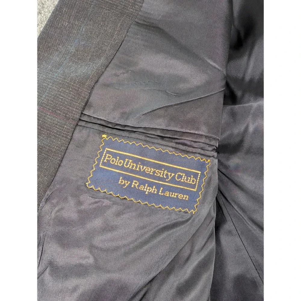 Polo University Club Ralph Lauren Blazer Mens 40R Grey Glen Check Sport Coat USA